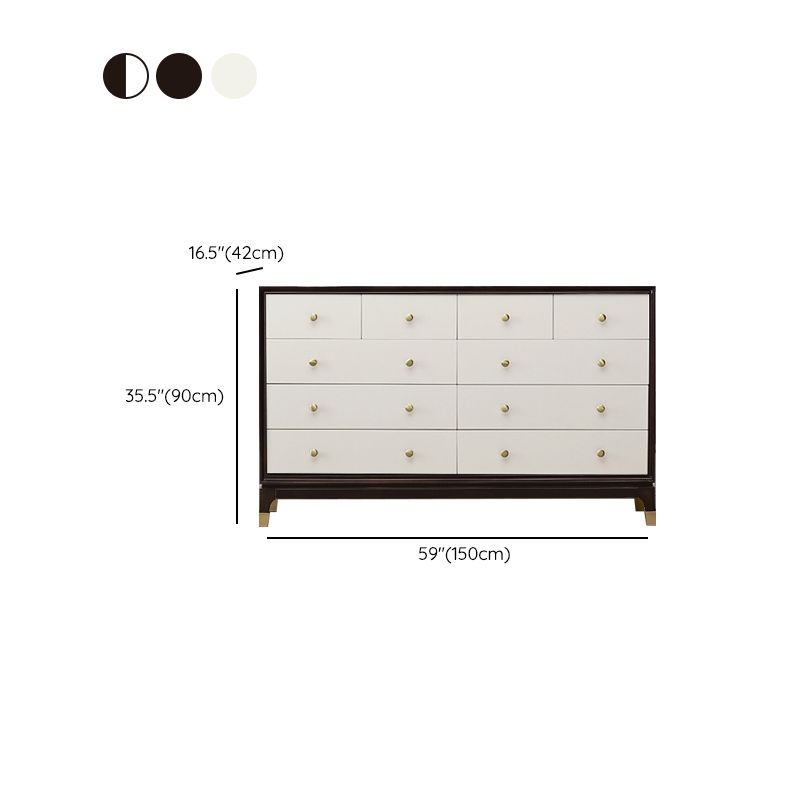 Classic Glam Double Dresser Cherry Horizontal Storage Chest Dresser for Bedroom