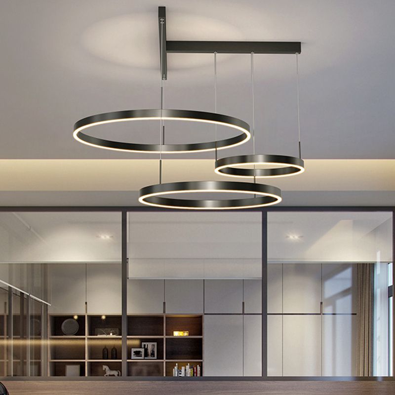 Luz de lámpara LED de estilo moderno de lámpara de lámpara de aluminio múltiples niveles de suspensión Luz