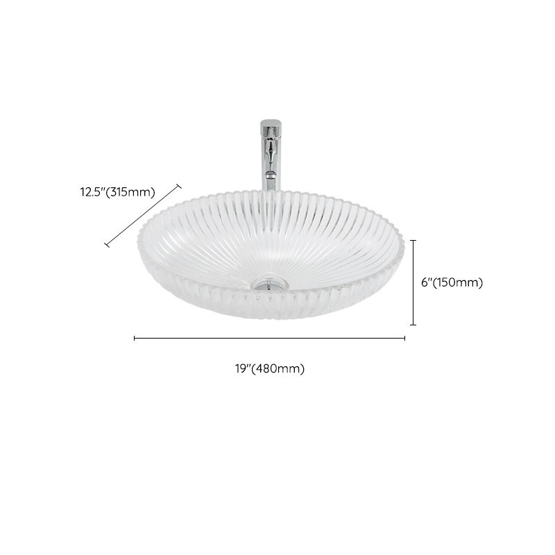 Glass No Craftsmanship Trough Bathroom Sink Modern Bathroom Sink with Basin