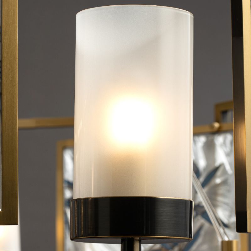 Modern Kitchen Pendant Lights Cylinder Island Pendant Lights Clear Glass 6-Light