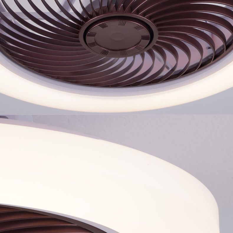 Acryl weiße LED -Deckenventilator Licht im modernen prägnanten Stil Eisen kreisförmiger Flush -Mount für Schlafzimmer