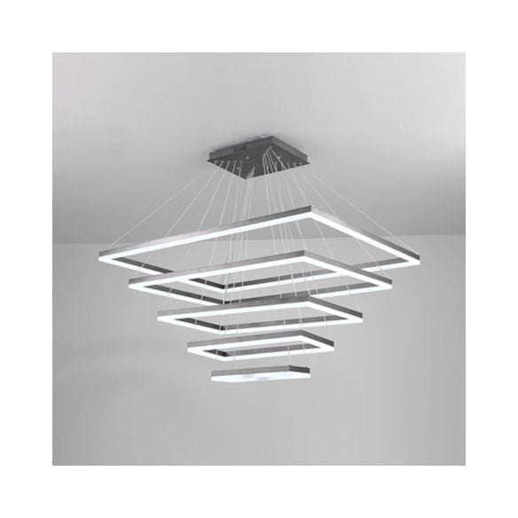 Multi-Layer Bedroom Chandelier Acrylic 1/2/3-Light LED Minimalist Suspension Pendant in Coffee, Warm/White/Natural Light