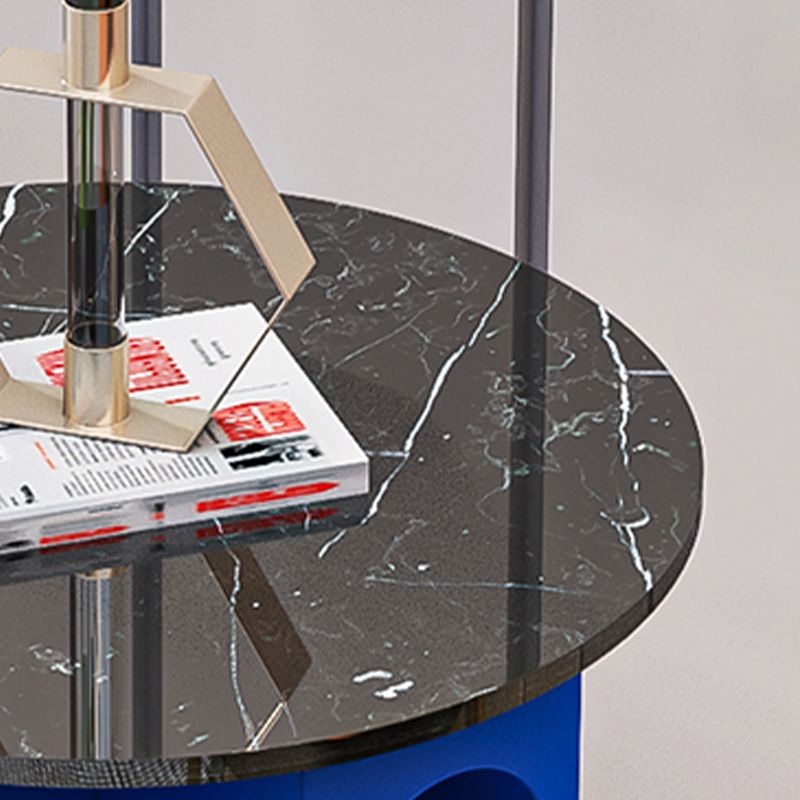 Pedestal 1 Single Coffee Table Marble/Metallic Cocktail Table
