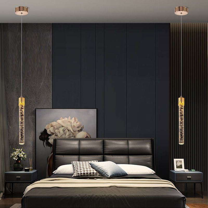 Röhrchen -Anhänger Beleuchtungsrichtung zeitgenössischer Kristall -LED -Schlafzimmer Hanges Anhänger Licht