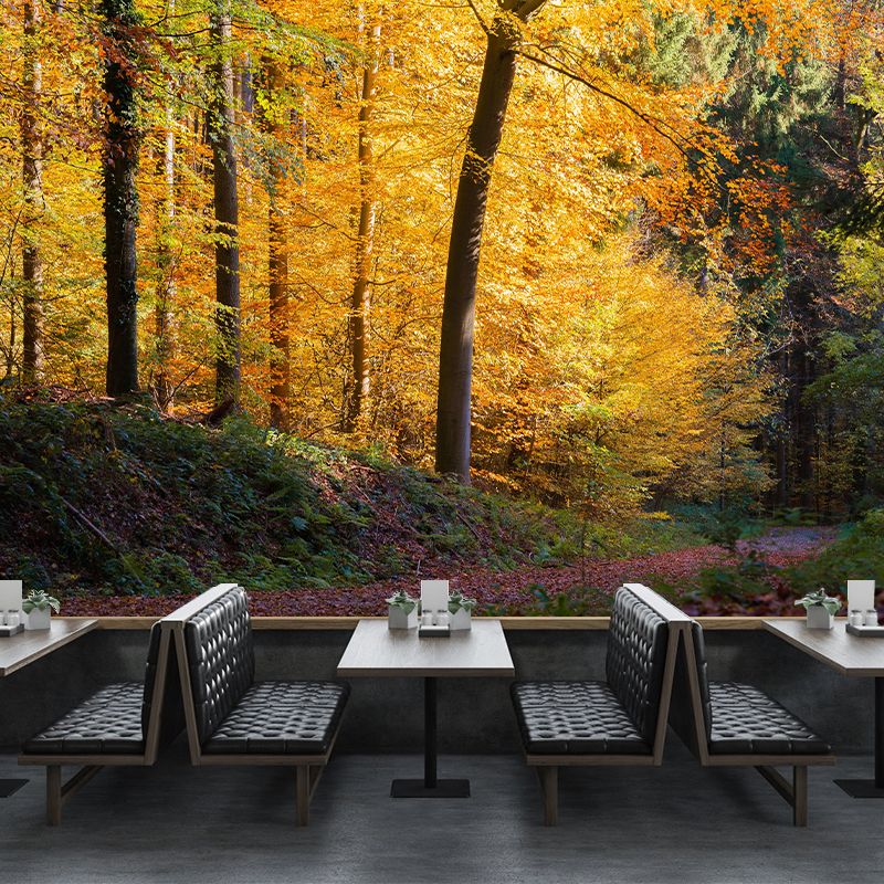 Papier peint mural forêt de couleurs douces, décoration murale moderniste écologique pour chambre à coucher