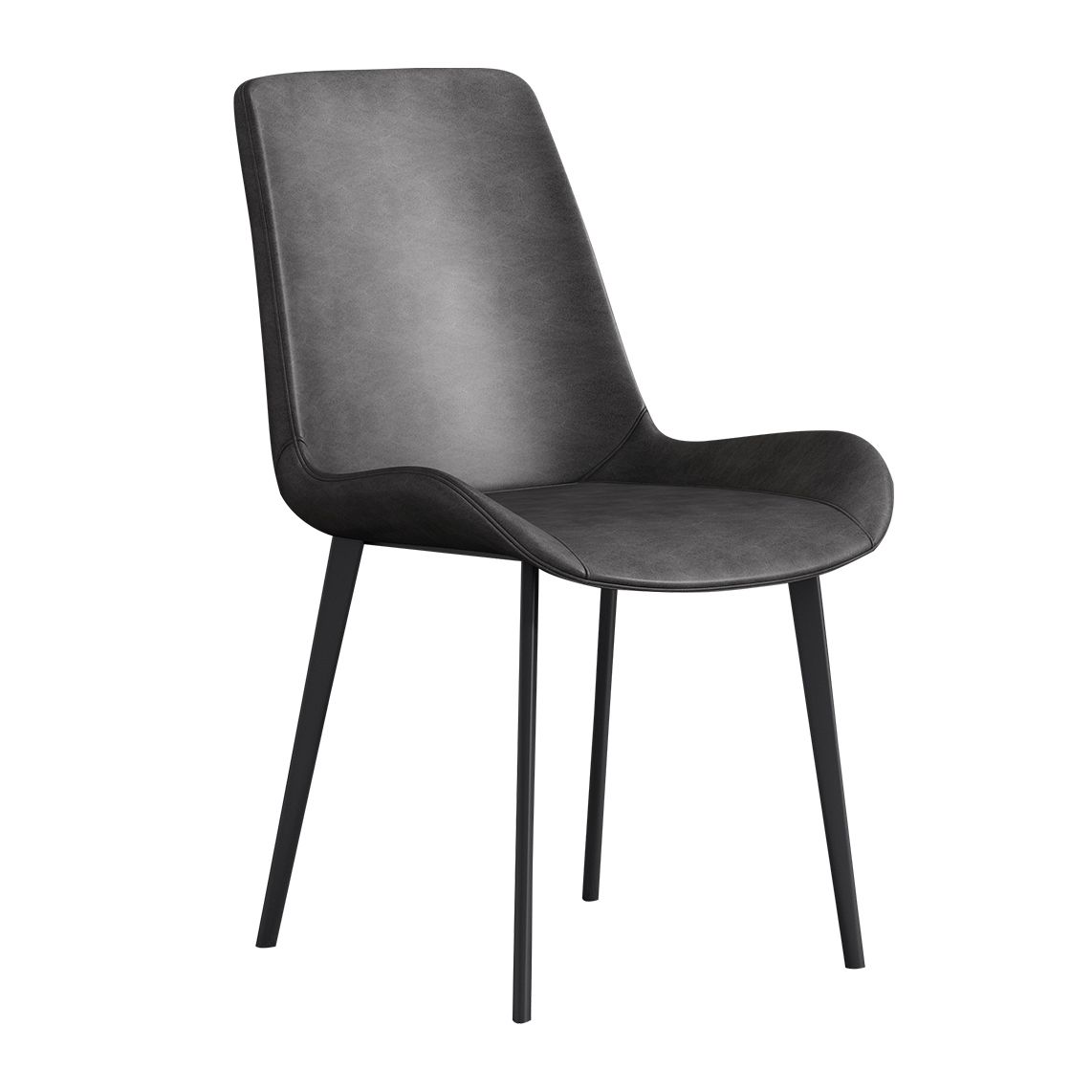 Modern Style Dining Side Chair Armless Chair for Kitchen with Steel Legs