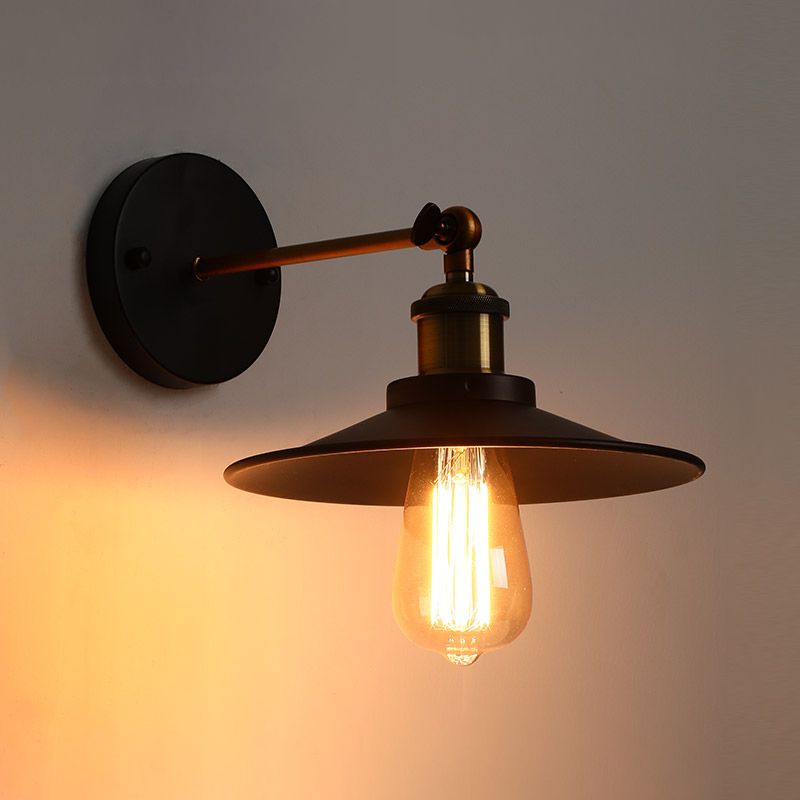 Luz de la pared industrial de pared de pared de metal negro para el restaurante de la cocina