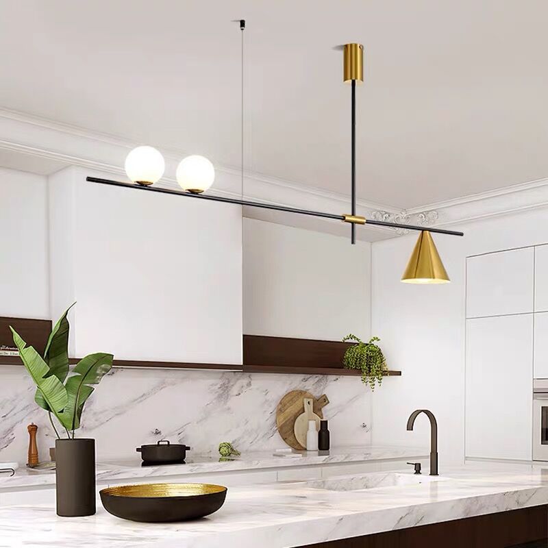 Black/Golden Kitchen Island Lighting  Metal Ceiling Light for Living Room