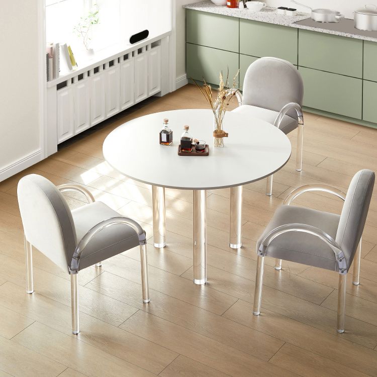 Nordic Style Transparent Acrylic Dining Chair with Upholstered for Home