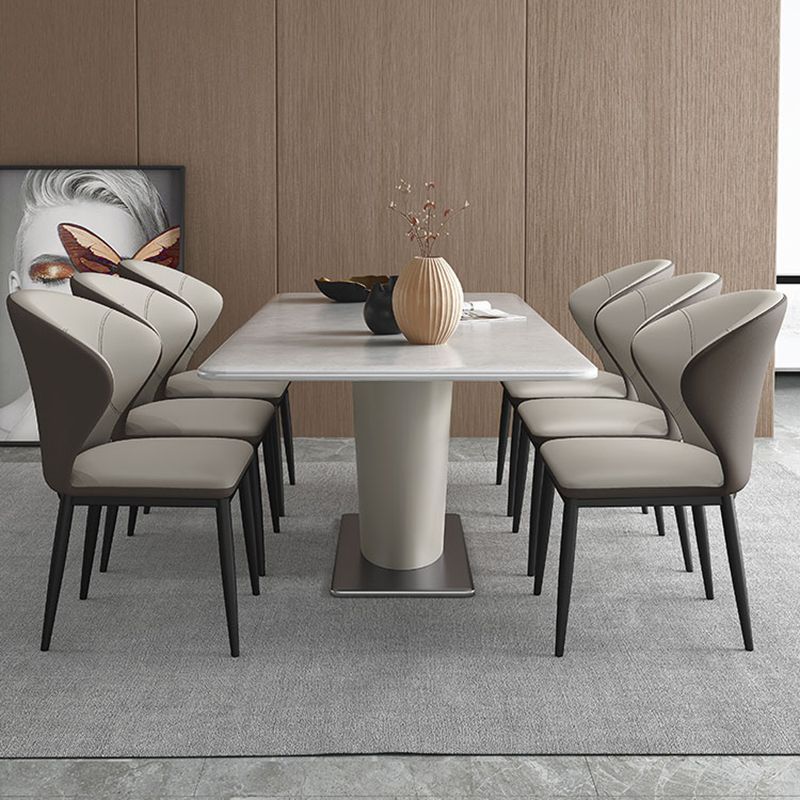Contemporary Dining Chairs Armless Dining Chairs with Metal Legs for Kitchen