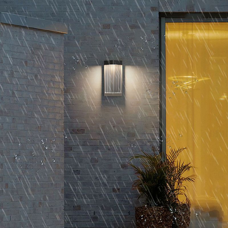 Simple Wall Sconce Black Outdoor Wall Light Fixture with Acrylic