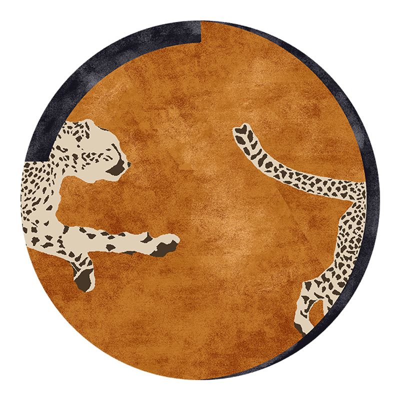 Oranje modern tapijt luipaardpatroon polyester gebied vloerkleurbestendig kleed voor woningdecoratie
