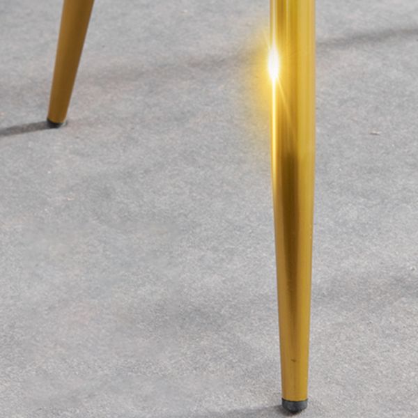 Glam faux lederen eetkamerstoel armloze metalen eetkamerstoelen voor thuisgebruik