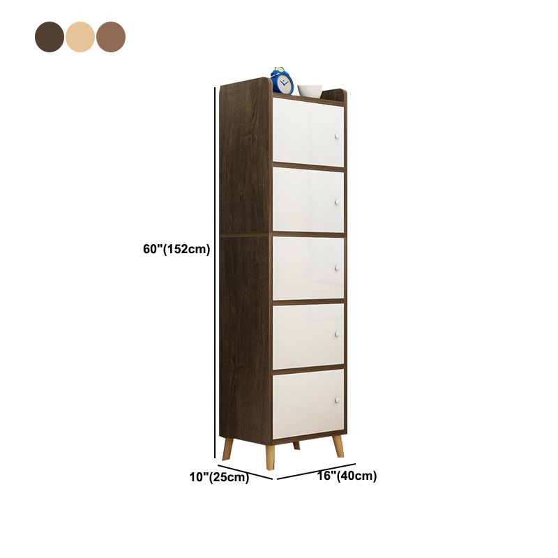 Scratch Resistant Rectangle Accent Cabinet 9.84" Wide Contemporary Wooden Cabinet