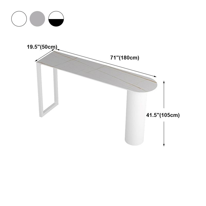 Cafe and Break-room Bistro Accent Dining Table Modern Stone Double Pedestal Counter Table