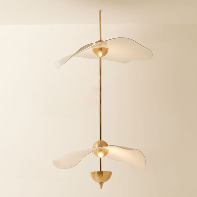 2-stufige minimalistische hängende hängende, metallhängere Lampe mit Acrylkrümmungsscheibe