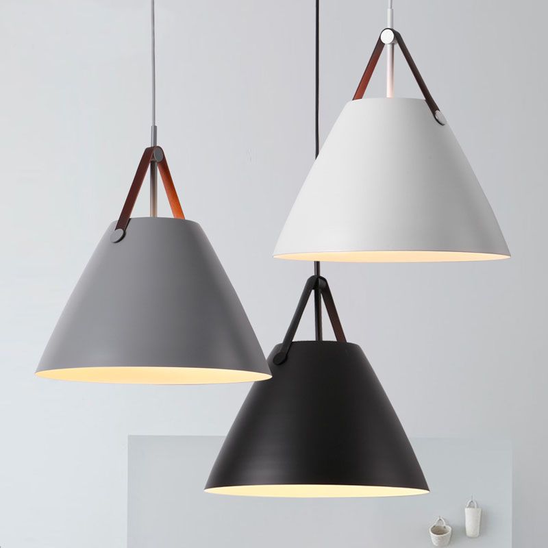 Metal Shade Hanging Light Modern Minimalist Pendent Lighting Fixture for Sitting Room