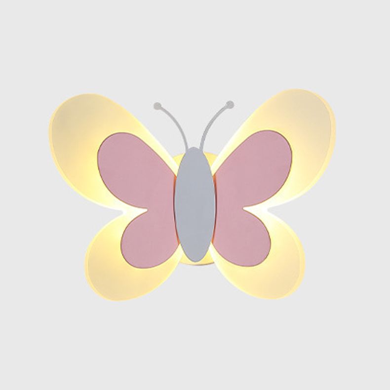 1-Light Butterfly Wall Sconce Modern Style Metal Wall Lighting for Living Room