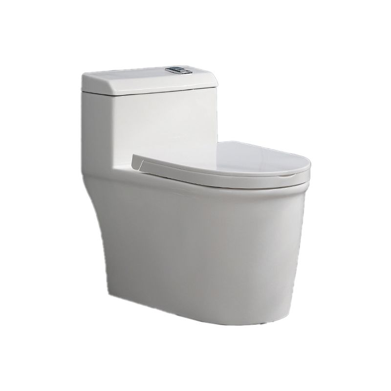 White Ceramic All-In-One Toilet Modern Floor Mounted Toilet Bowl