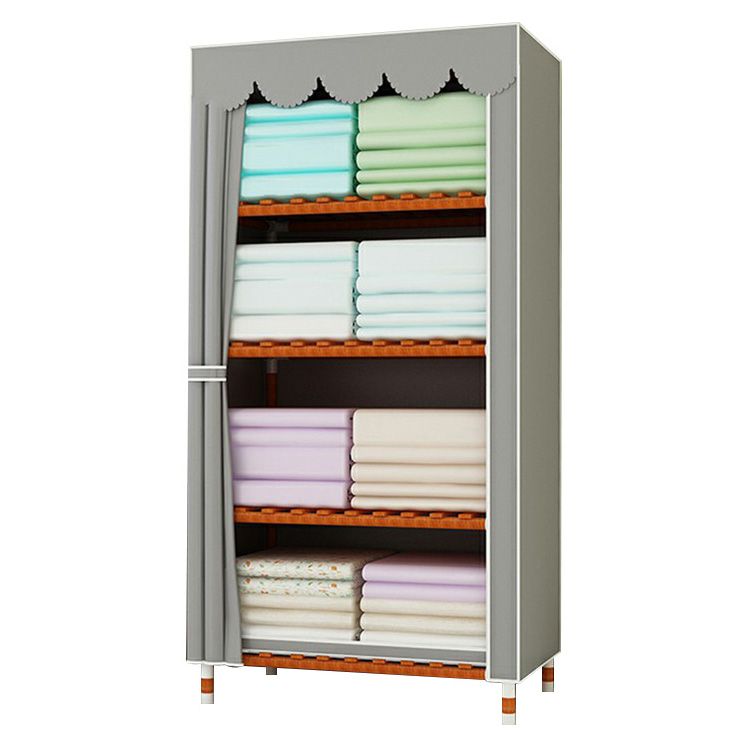 Modern Wardrobe with Solid Wood Frame Matte Finish Cabinet for Bedroom