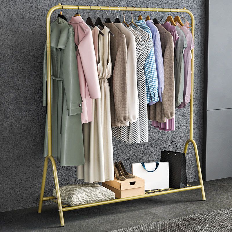 Gorgeous Clothes Hanger Metal Frame Coat Rack with Storage Shelf