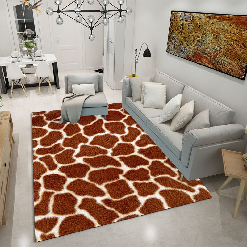 Creative Leopard Print Carpet Polyester Indoor Rug Stain Resistant Rug for Living Room