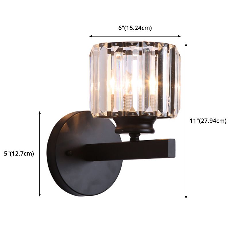 Moderner Stil Mini Kristallwandleuchten 11 Zoll Höhe bewaffneter Schon für Schlafzimmer