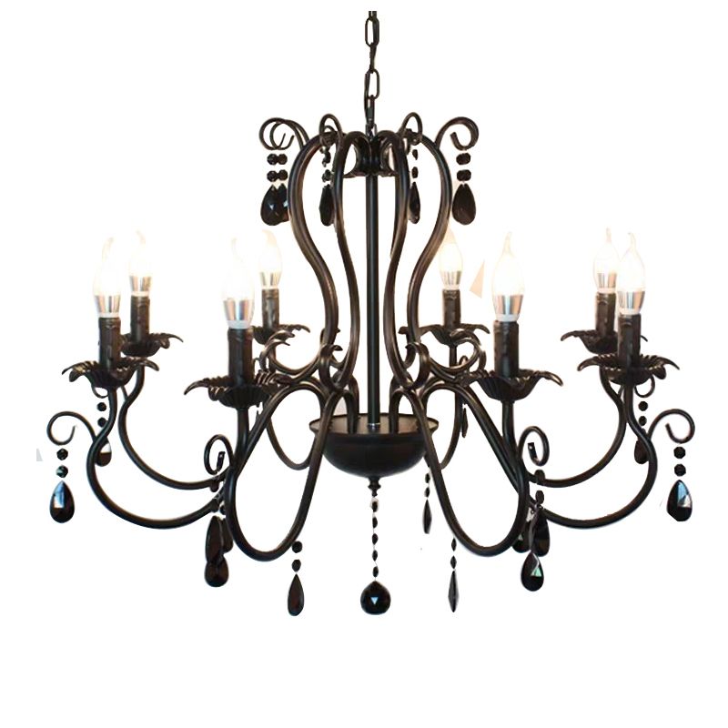 Traditional Hanging Chandelier Wrought Iron Ceiling Hanging Light Fixture