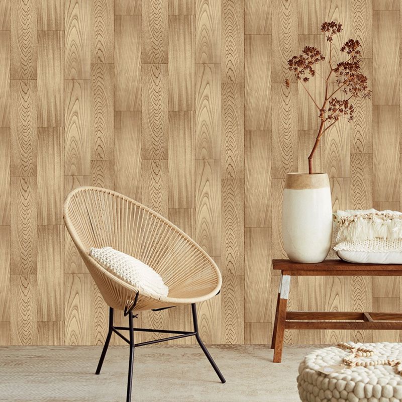 Farmhouse Interweaving Wood Wallpaper PVC Adhesive Brown Wall Art for Living Room
