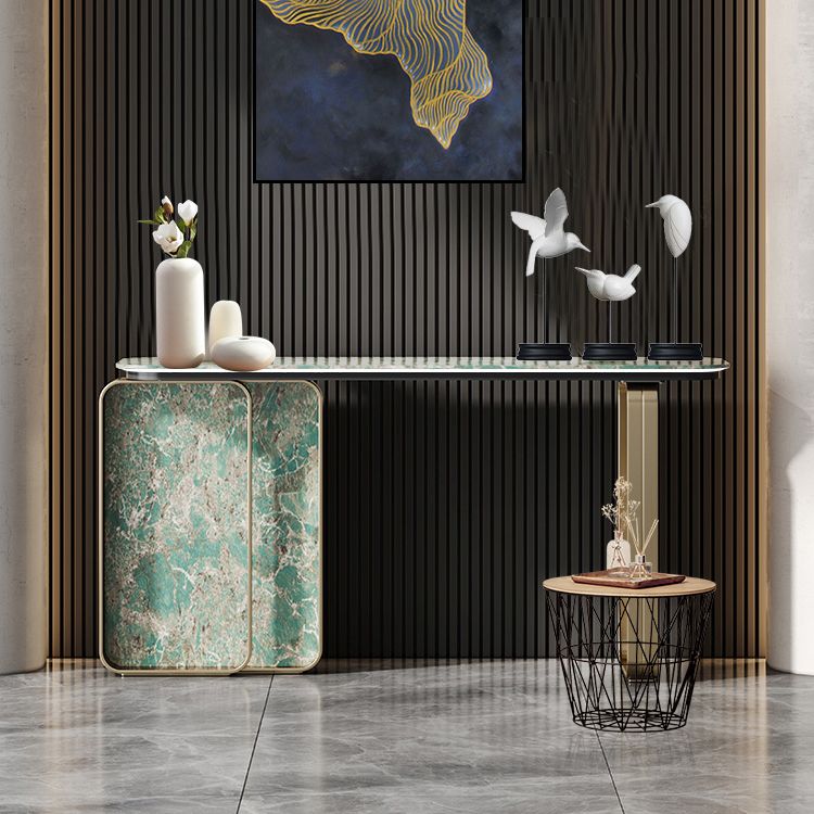 14 inch Wide Glam Accent Table Rectangle Shape Console Table for Hall