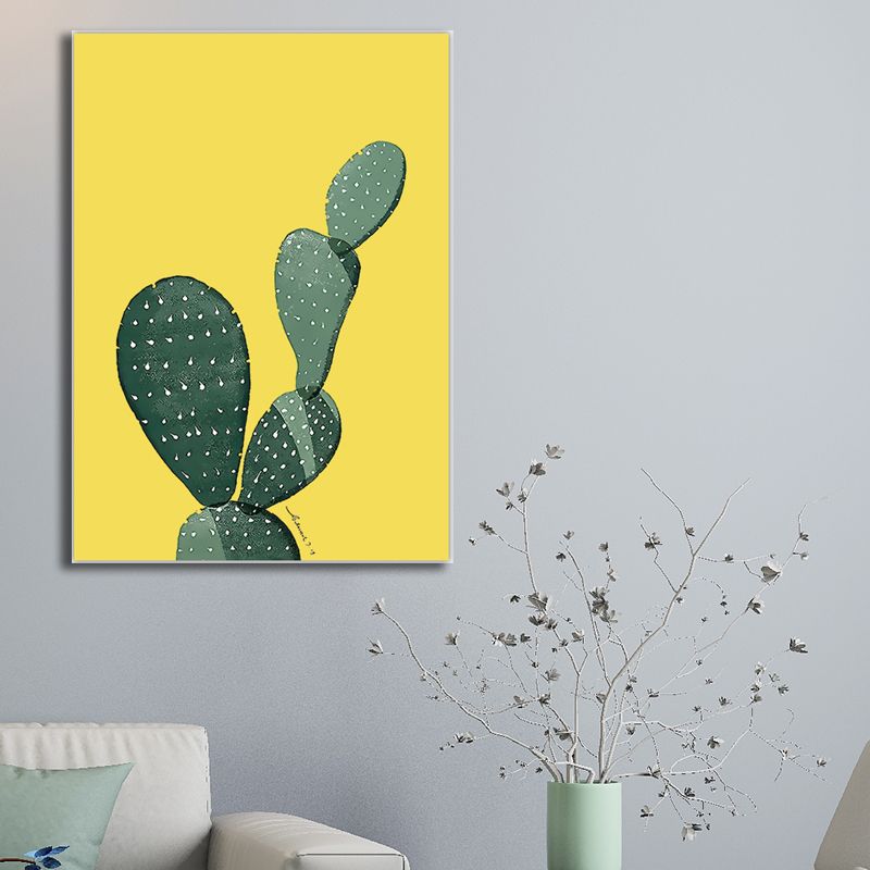Tropix Plante Cactus Toile Couleur Pastel Texturée Décoration Murale pour Salon