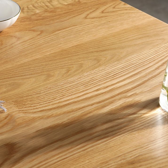 Juego de comedor de madera maciza contemporánea con restaurante de forma rectangular para restaurante