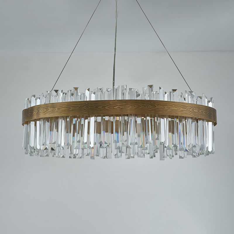 Gold Nordic Modern Lighting Fixtures Crystal Circle Down Lighting Pendant