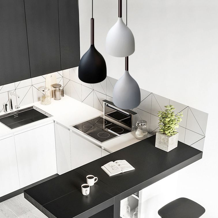 Modern Creative Creative Macaron a sospensione Light Lacked Cone lampada appesa con Sucker di ferro