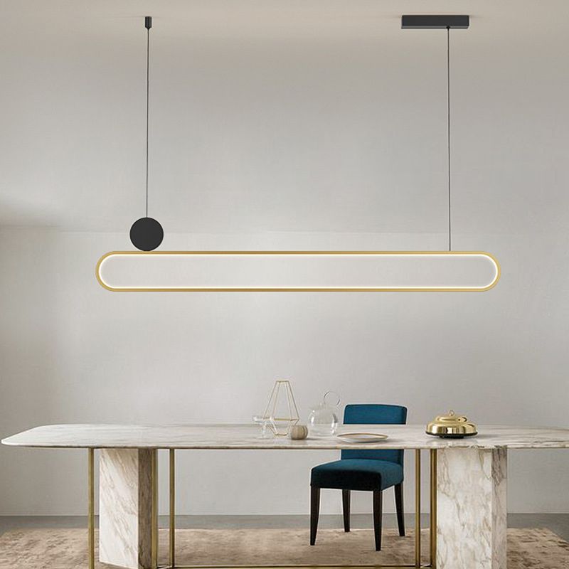 Contemporary Style Linear Shape Island Lights Metal Island Pendant Lights in Gold