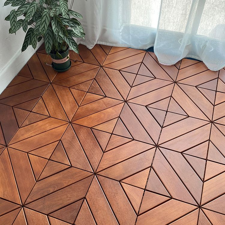 Solid Wood Deck Flooring Tiles Interlocking with Slip Resistant