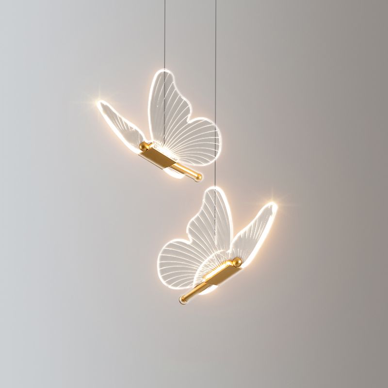 Nordic Style Butterfly Deckenhängung Lampe Metall LED Schlafzimmer Hanging Deckenleuchte