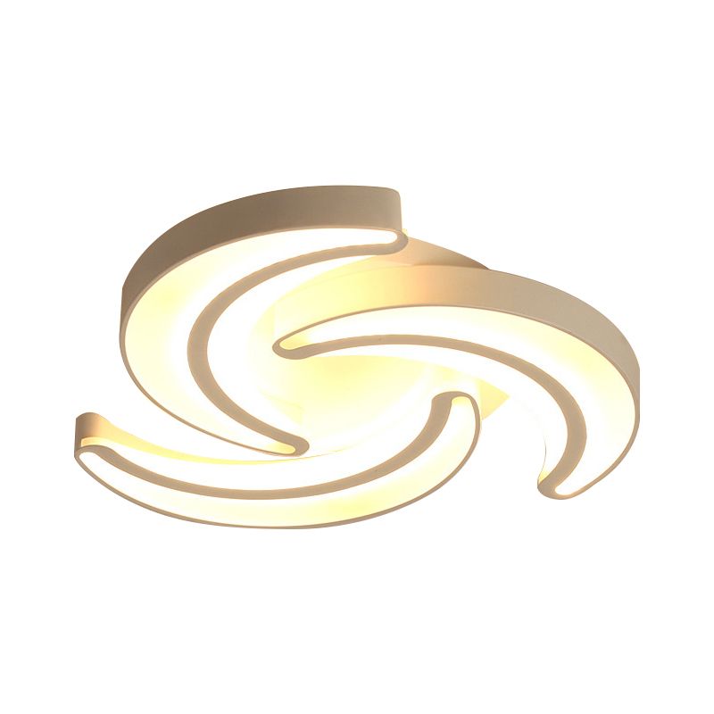 Lámpara de techo LED de iluminación blanca y cálida de acrílico con luz empotrada de flores contemporáneas en blanco para Hotel