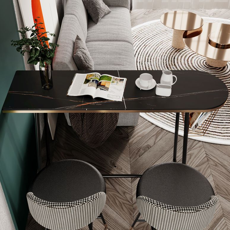Glam Marble Counter Table with Specialty Table Top Trestle Table - 42" H