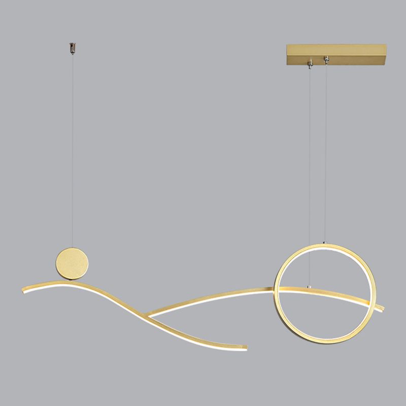 Luces colgantes de forma lineal de estilo contemporáneo 3 accesorios de iluminación colgante de luz