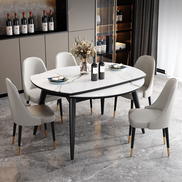 Gesinterde stenen bovenaan uitbreidbare ronde tafel voor restaurant moderne eettafel met 4 poten