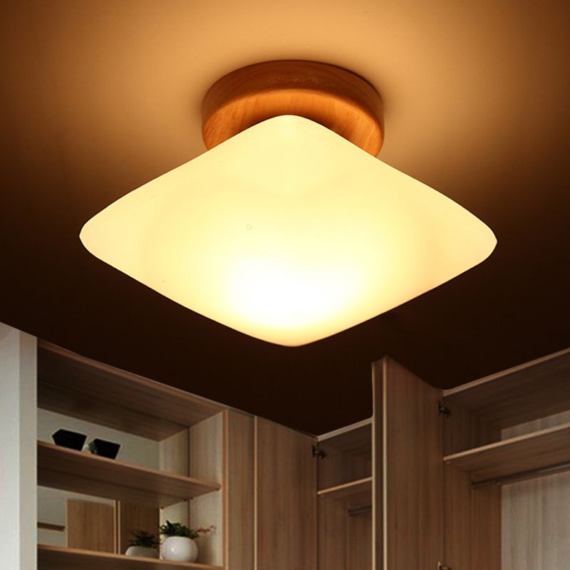 Bevroren glas semi-cirkel/vierkant flush plafond licht modern 1 licht plafond flush mount voor Corridor