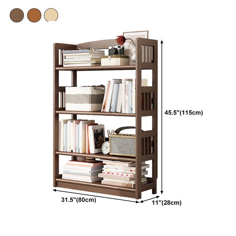 Standard Shelf Bookcase With Rectangular Shelves Wooden Bookshelf