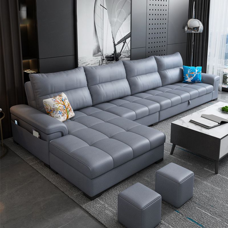 Tufted Back Faux Leather Stain-Resistant Furniture Sectionals