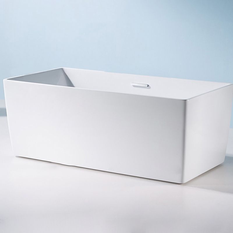 Freestanding Acrylic Bathtub Oval Soaking Tub  with Slotted Overflow & Pop-up Drain