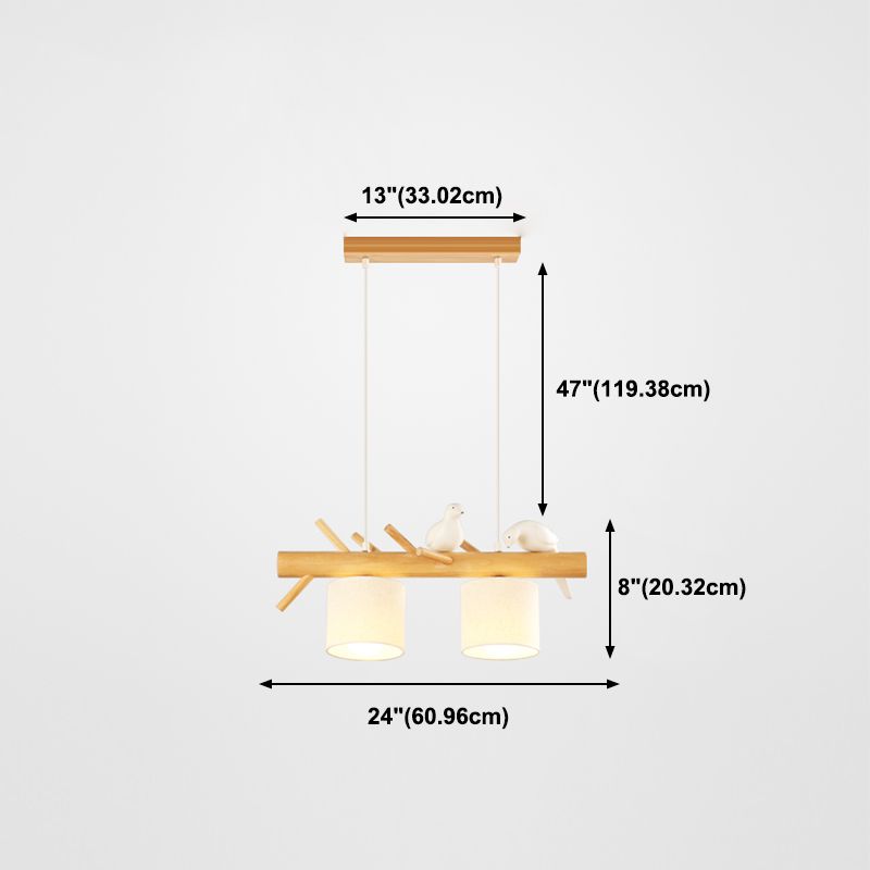 Moderne Stilzylinderform Island Lichter Holz Island Anhänger
