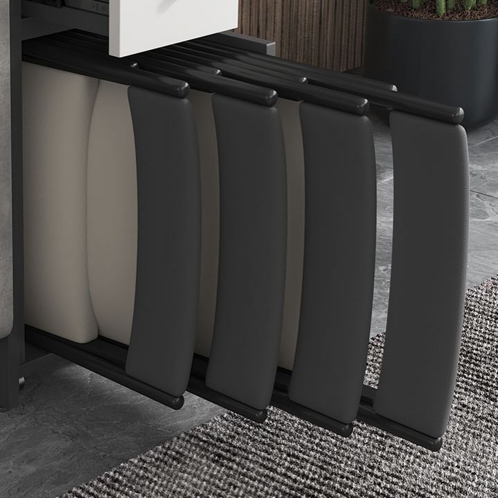 Modern Foldable Wood Top Dining Table Extendable for Small Spaces in Grey