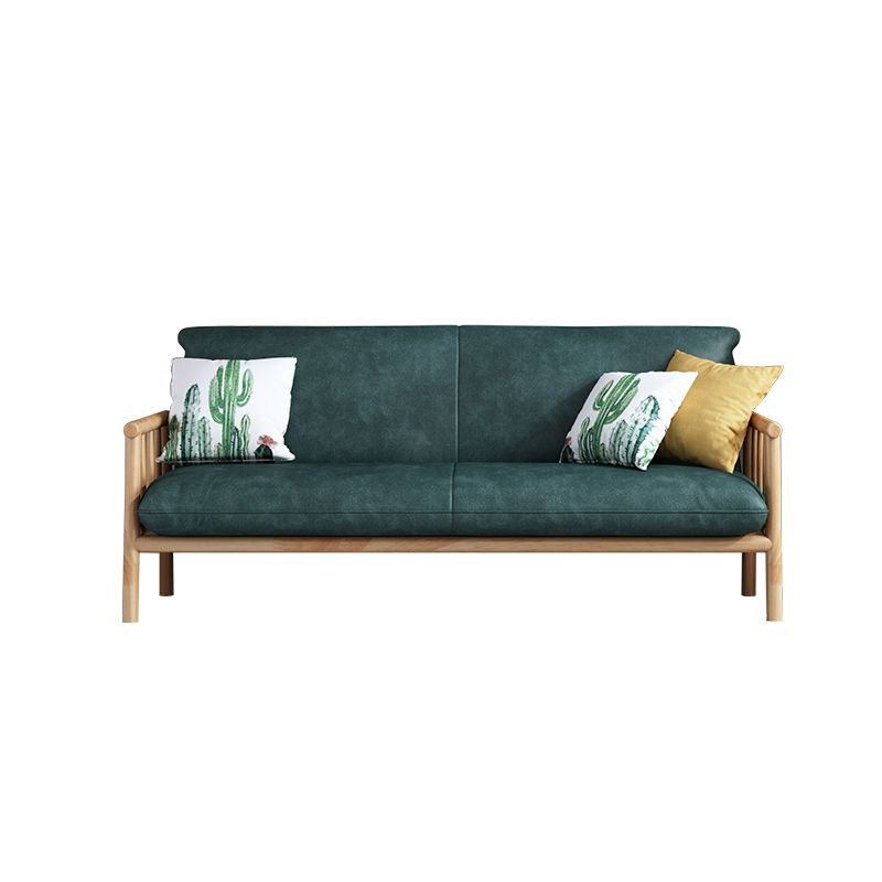Contemporary Cushions Standard Tuxedo Arm Living Room Faux Leather Settee