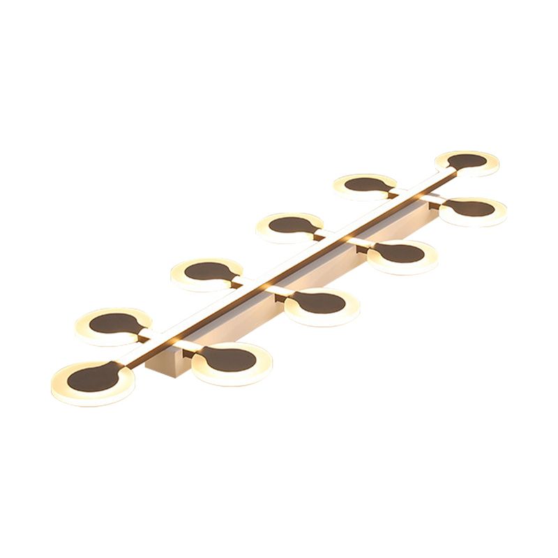 Circle Flush Mount Contemporary Acrylic 8/10/12 Bulbs 31.5"/39"/47" Wide Brown Close to Ceiling Lamp in Warm/White Light