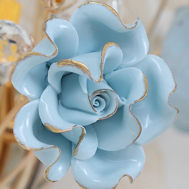Crystal Flower Shape Wall Light Modern Multi Lights Wall Light Sconce